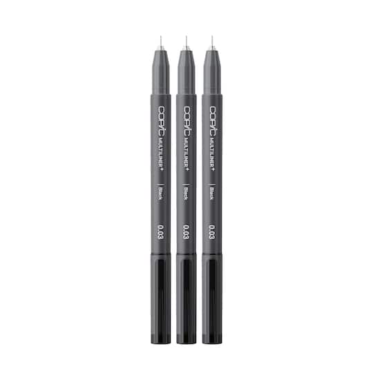 Copic® Multiliner+ 0.03mm Black Pens, 3ct.